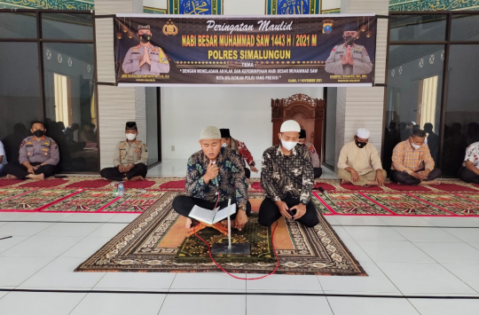 Polres Simalungun Gelar Maulid Nabi Muhammad SAW 1443 H/2021 M di Masjid Nur Hidayah